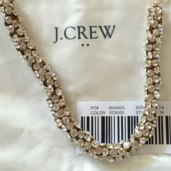 NEW J. Crew 12K Gold Crystal Wreath Necklace - Picture 3 of 3